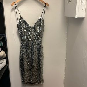 Sequin backless cocktail dress